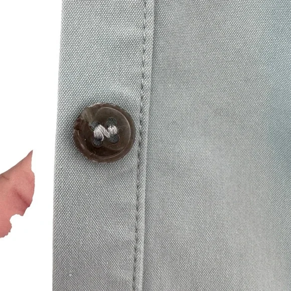 Piazza Sempione Light Blue Ruffle Button Down Shirt Blouse Made in Italy Sz M/8 - Picture 16 of 16